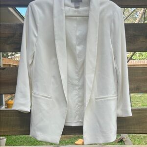 H&M Ivory Open-Front Blazer Jacket
